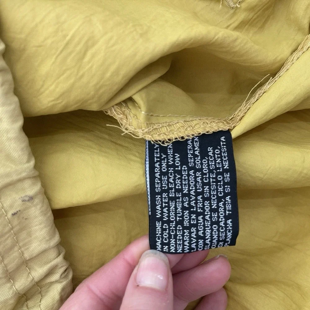 Womens Vintage Butter Yellow Gorpcore Utility Windbreaker technical Jacket Large